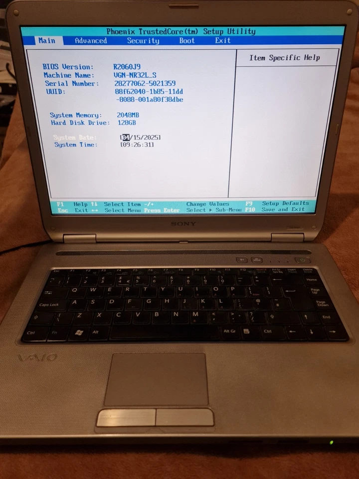 Sony Vaio VGN-NR32L Intel T2390 @ 1.86Ghz 128GB HDD 2GB RAM Windows 8 Laptop  - Image 3 of 4