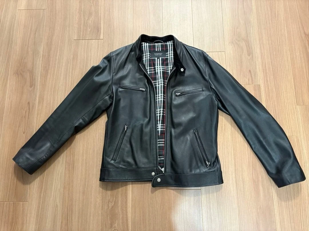 Burberry Leather Outer Shell Black Coats, Jackets & Vests for Men