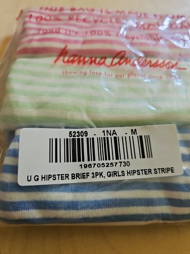 NWT Hanna Andersson HIPSTER Unders STRIPE PINK BLUE GREEN M 120 130 6-8 - Picture 2 of 4