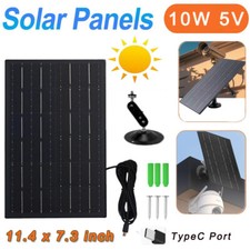 10W Type-C Port Solar Panel Power for CCTV Camera Security Cam Outdoor Charger5V