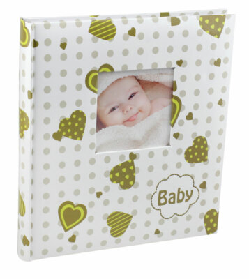Baby's Lovely Hearts Fotoalbum in Grün 29x32 cm 60 weiße Seiten Kinder Album