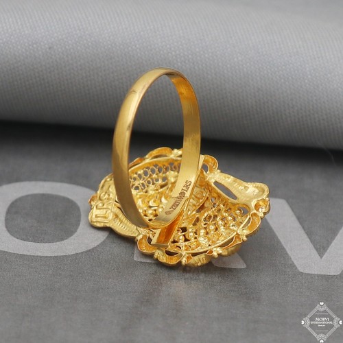 Gold Ring 22k 916 Yellow Gold Ring 22CT Fine Gold Indian Handmade Jewelry - Picture 3 of 6