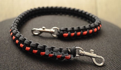 Feuerwehrmann dünne rote Linie - 550 Paracord Survival Schlüsselband - Handarbeit - Bild 1 von 5