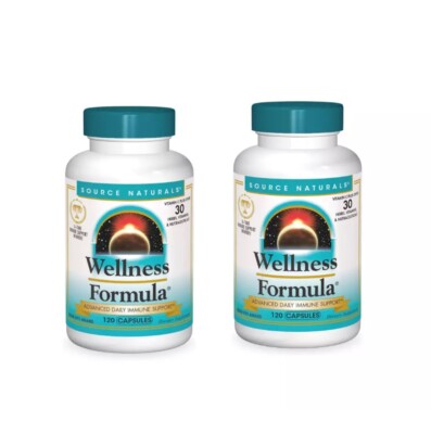 Source Naturals Wellness Formula Advanced Daily Immune Support 120 Capsules x 2