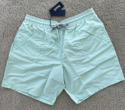 New Authentic Vilebrequin MOOREA Swim Trunks - LIGHT GREEN -  XXXL - MEN - 3XL