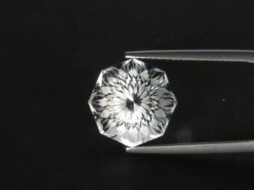 12.60Cts Lustrous Natural White Topaz 13mm Round Octagonal Fancy Cut Gemstone - Video 1 of 1
