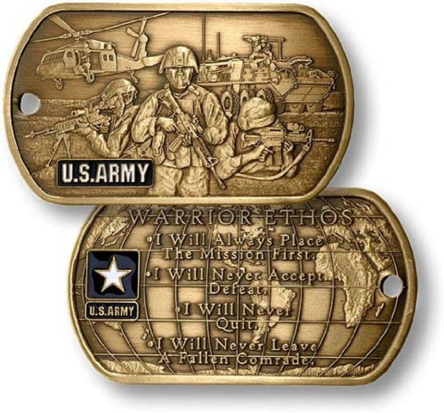 NEW U.S. Army Warrior Ethos Dog Tag with Chain. eBay