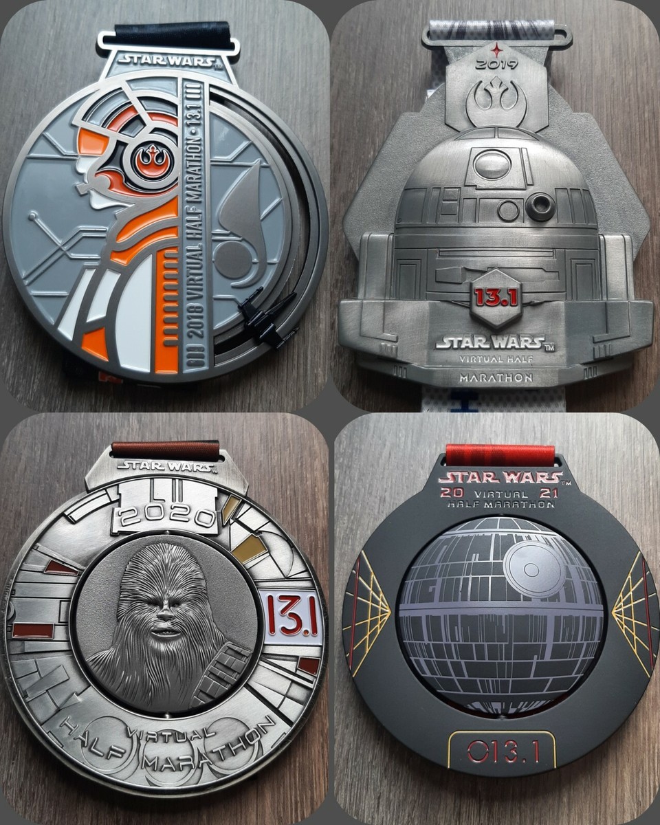 runDisney Virtual Star Wars Half Marathon Medals Set of Run Disney