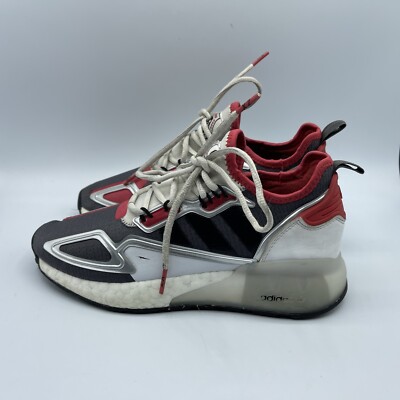 Adidas ZX 2K Boost Sneakers Shoes Men's Size 5 Gray White Red Space Exploration