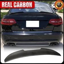 For AUDI A6 C6 Sline S6 Sedan 2008-2011 REAL Carbon Rear Trunk Spoiler Wing Lip