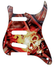 Battipenna SSS Chitarra Fender Stratocaster 2 Strati 11 Fori Teschio Serpente