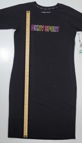 DKNY Sport Women's Large Black T-Shirt Dress Short Sleeve New With Tags MSRP $69 - Picture 5 of 10