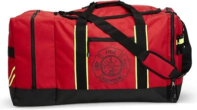 LINE2design Firefighter Helmet-Turnout Gear Bag with Maltese Cross Logo - Red