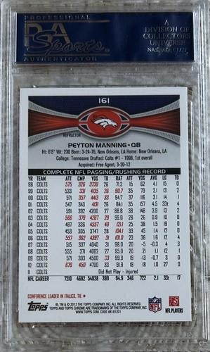 2012 TOPPS CHROME ORANGE REFRACTOR PEYTON MANNING PSA 10 - Picture 2 of 2