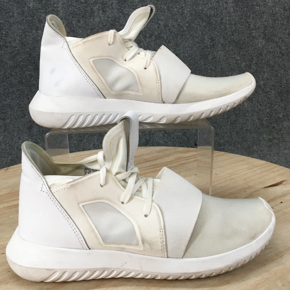 Adidas Zapatos Mujer 7 Tubulares Desafiantes Tenis para Correr S75250 Blanco Con Cordones Foto 2 de 4