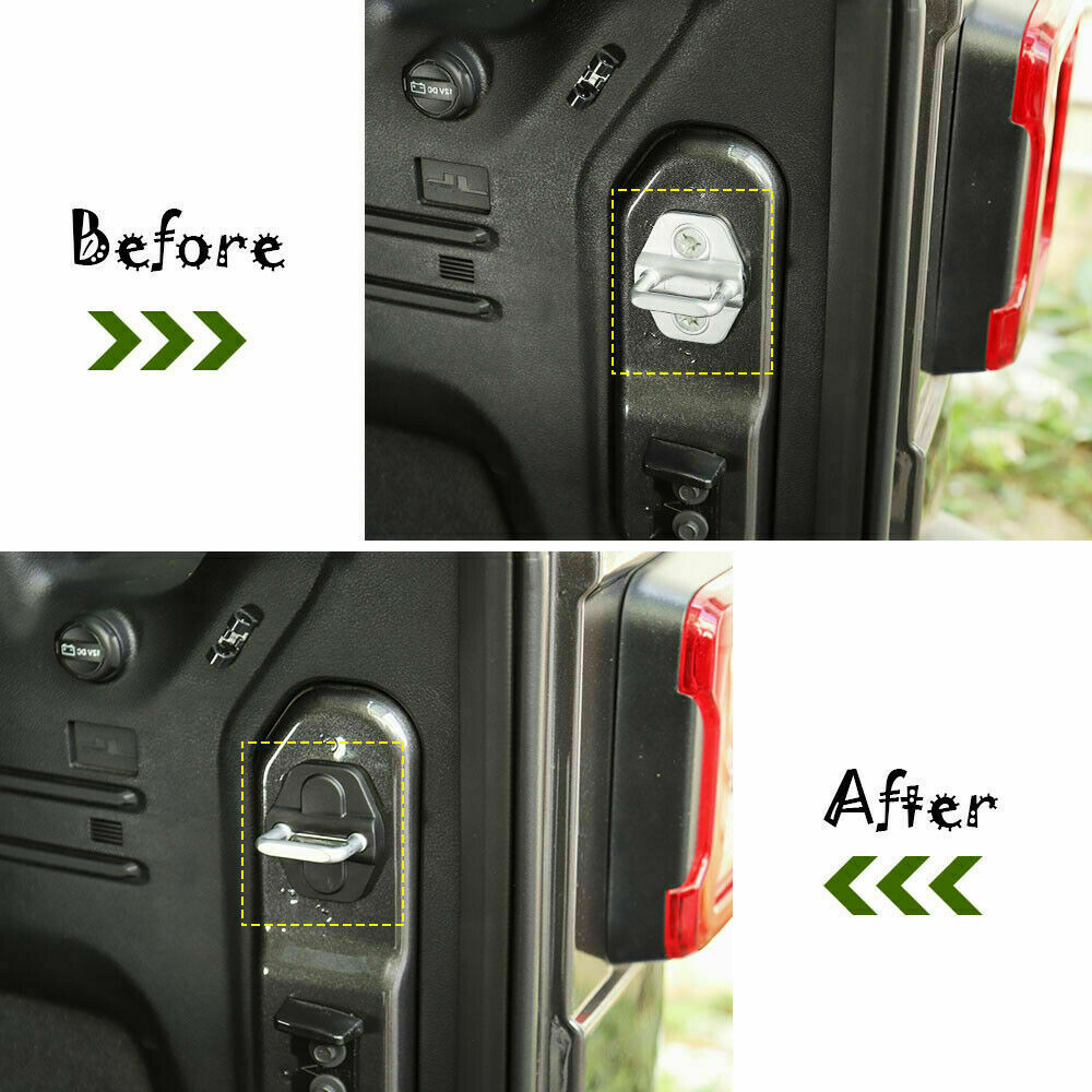 6pc Car Door Lock Protector Cover Trim For Jeep Wrangler JL Gladiator