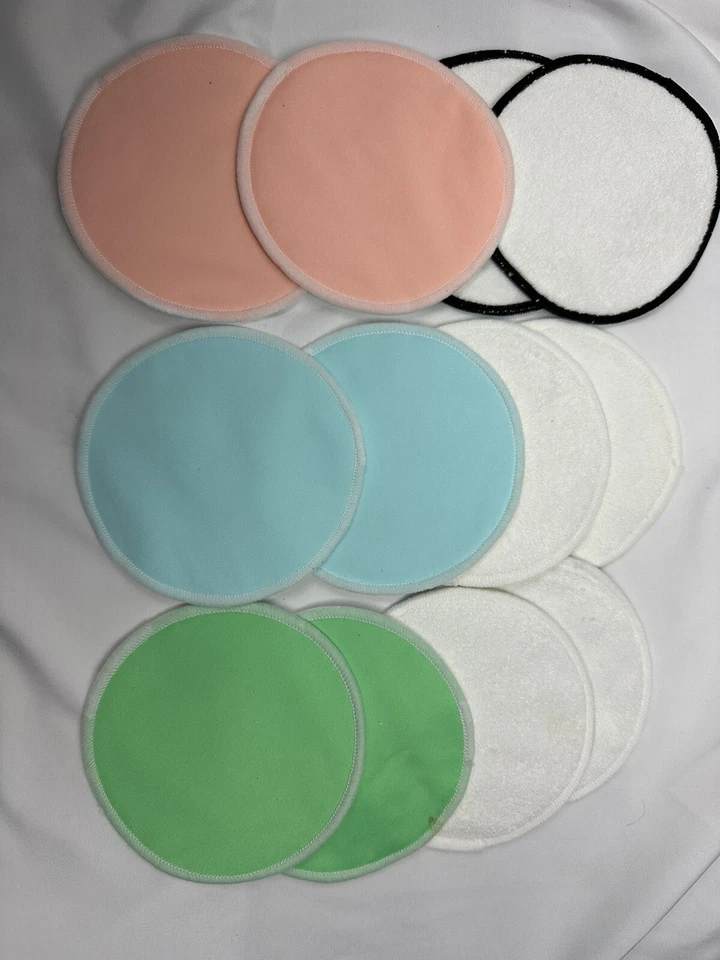 Paquete de 6 almohadillas de lactancia lavables 100 % orgánicas absorbentes reutilizables naturales a prueba de fugas Foto 3 de 4