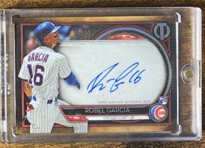2020 Topps Tribute Baseball Robel Garcia On Card Rookie Auto 05/10 Cubs #TA-RG