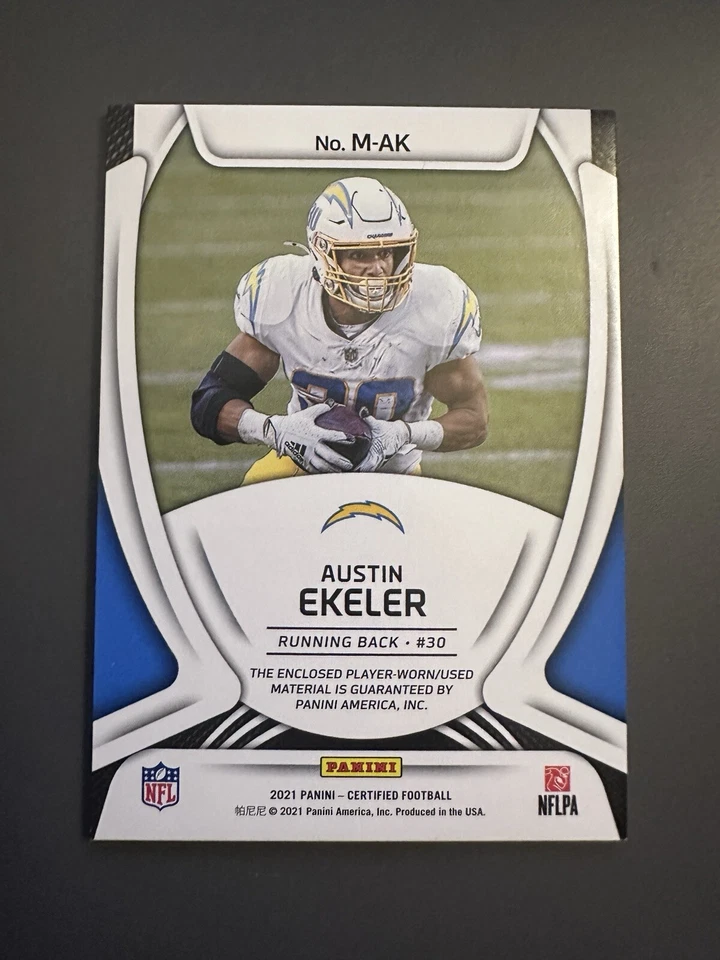 2021 Panini Certified - Materials #M-AK Austin Ekeler /299 (MEM) - Image 2 of 3