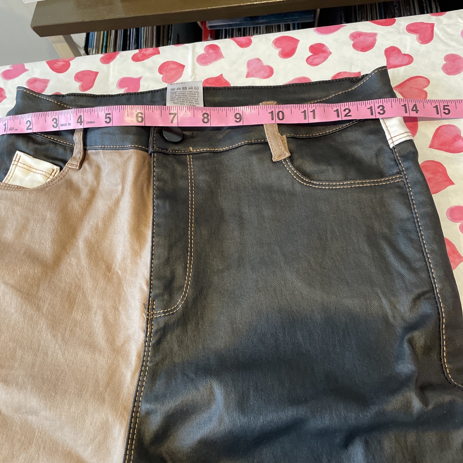 Patchwork  skinny jeans very tiny medium - image 4