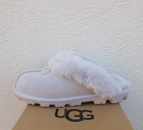 UGG COQUETTE BAY FOG SUEDE SHEEPSKIN SLIPPERS, WOMENS US 7/ EUR 38 ~NEW - Picture 2 of 5