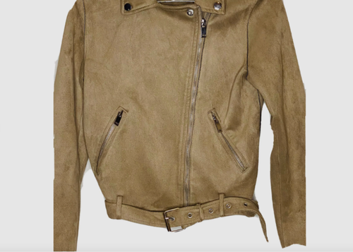 Atmosphere Light Brown Faux Suede Moto Jacket 4 - Picture 3 of 5