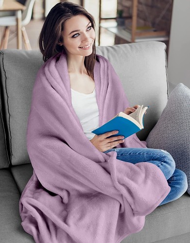 Fleece Blanket 300GSM Luxury Bed Blanket Anti-Static Fuzzy Soft Utopia Bedding - Picture 141 of 170
