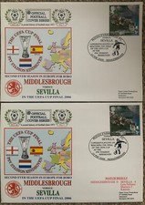 2 X MIDDLESBROUGH V SEVILLA 2006 UEFA CUP FINAL FIRST DAY COVER