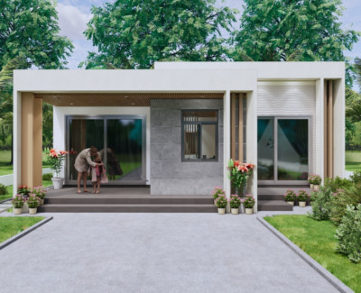 32x33 Feet Small House Plan 9.6x10 Meter 2 Bed 1 Bath PDF & A4 Hard Copy