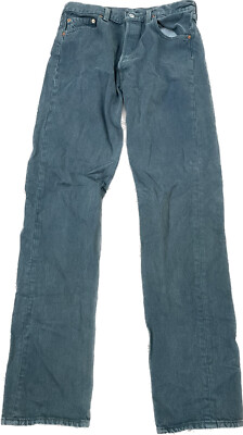 Vintage 90s Levis 501 Teal Blue 36x34 USA Made Denim Jeans Pants