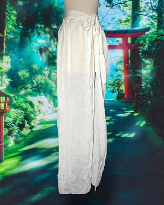 SHEIN Side Slit SHEER White BEACH Skirt WRAP AROUND Tie