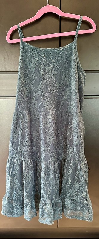 Girls Size 14 Dress Spaghetti Straps Blue 