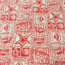 Lilly Pulitzer Cotton Poplin Fabric Mizner Red Seaside Harbour 36" x 57"