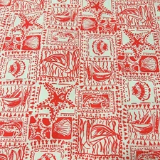 Lilly Pulitzer Cotton Poplin Fabric Mizner Red Seaside Harbour 36" X 57"