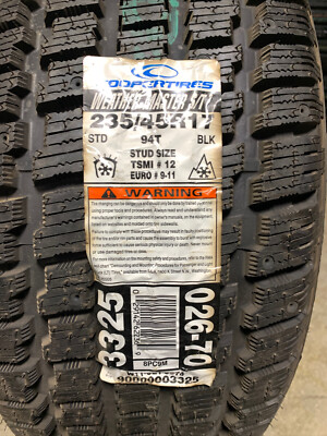 1 New 235 45 17 Cooper Weather Master S/T2 Older Production Snow Tire