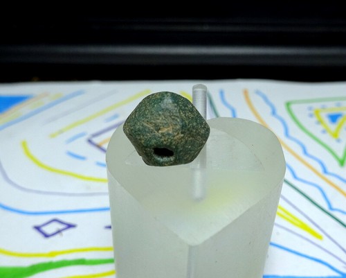 Ancient Green Jasper Bead Rare Shape Indus Valley Culture Private Collection - Picture 2 of 6