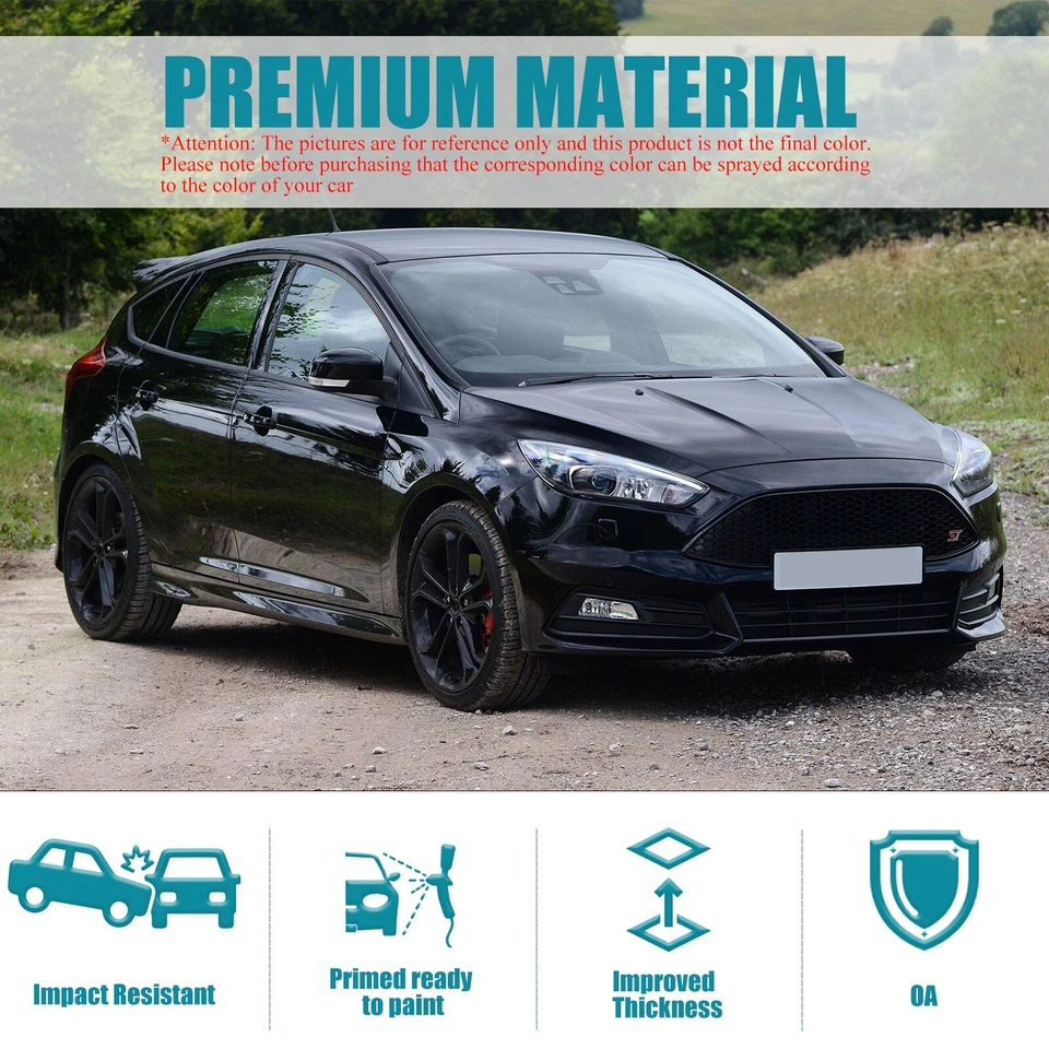 Front Bumper Plastic For 2015-2018 Ford Focus Black FO1000705 - Изображение 4 из 4