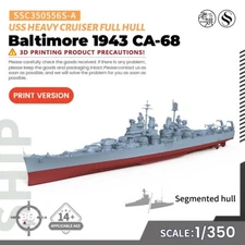 SSMODEL SSC350556S-A 1/350 USS Baltimore  Heavy Cruiser 1943 CA-68 Full Hull