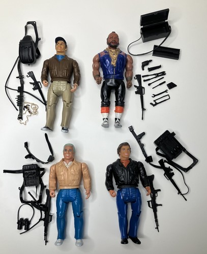 1983 Vintage Galoob 6" A Team Figures X4 Mr T BA Face Murdock Hannibal