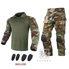 KRYDEX Gen3 Combat Uniform Army Tactical BDU Shirt Pants w Knee Pads Woodland