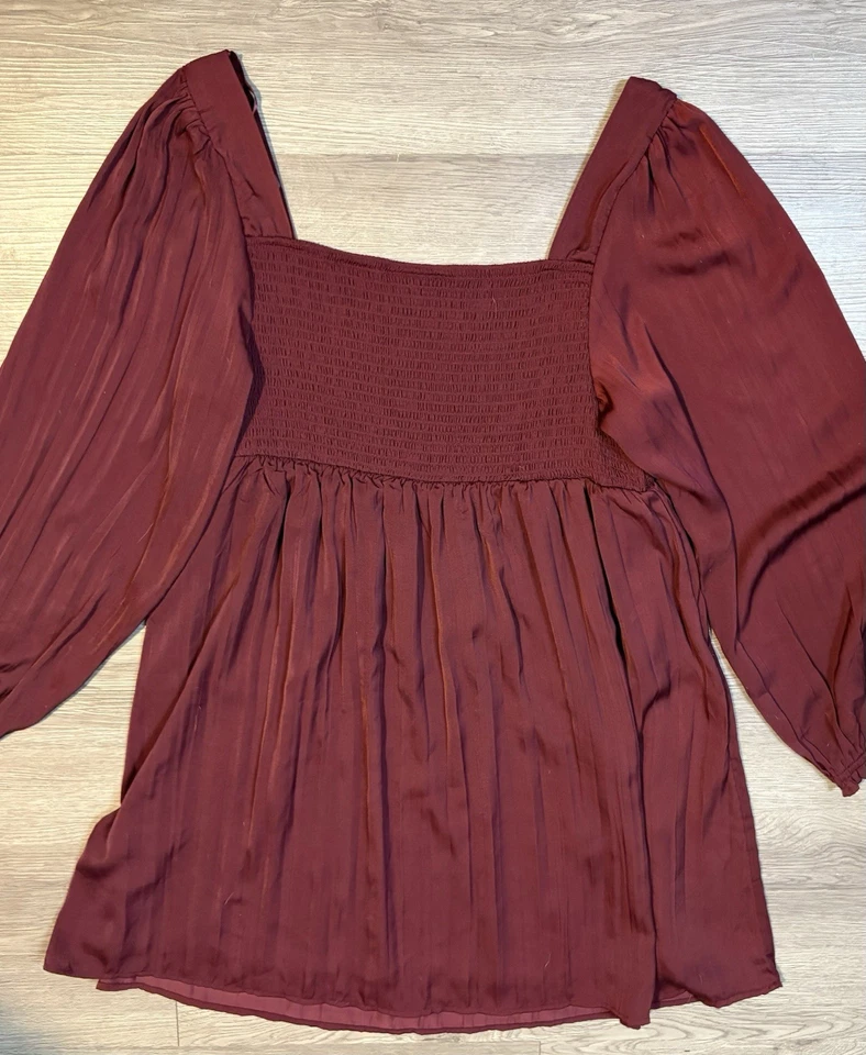 Motherhood Rich Burgundy Smocked Dress Size XL - Image 4 of 4