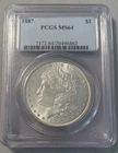 1887-P Morgan Silver Dollar - PCGS MS64 - Very Choice BU Coin! Free Shipping!!!