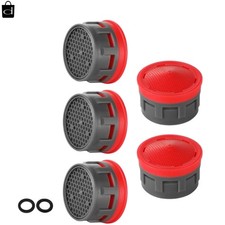 Sleek Red Faucet Aerator 2.2 GPM, M24 Size - Pack of 5 for Ultimate Convenience