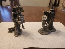 Figurine Magicien de la Lumière métal étain dragon cavalier Roger Gibbons vintage lot 2