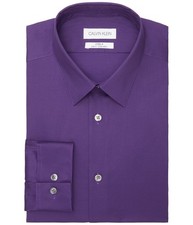 Calvin Klein Mens Steel Stain Shield Button Down Dress Shirt