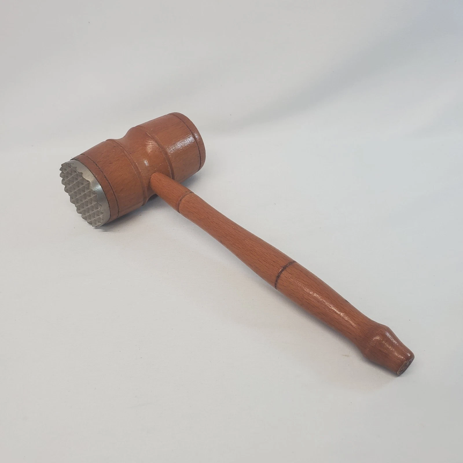 Vintage Large Wooden Meat Tenderizer 12" Mallet Kitchen