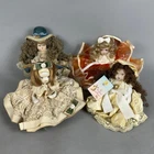 Lot Of 4 Capodimonte Porcelain Biscuit Dolls Vintage 1980s Handmade