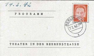 Berlin 1942 Theater in der Behrenstr. Programme “Hercules” Rudolf Plate