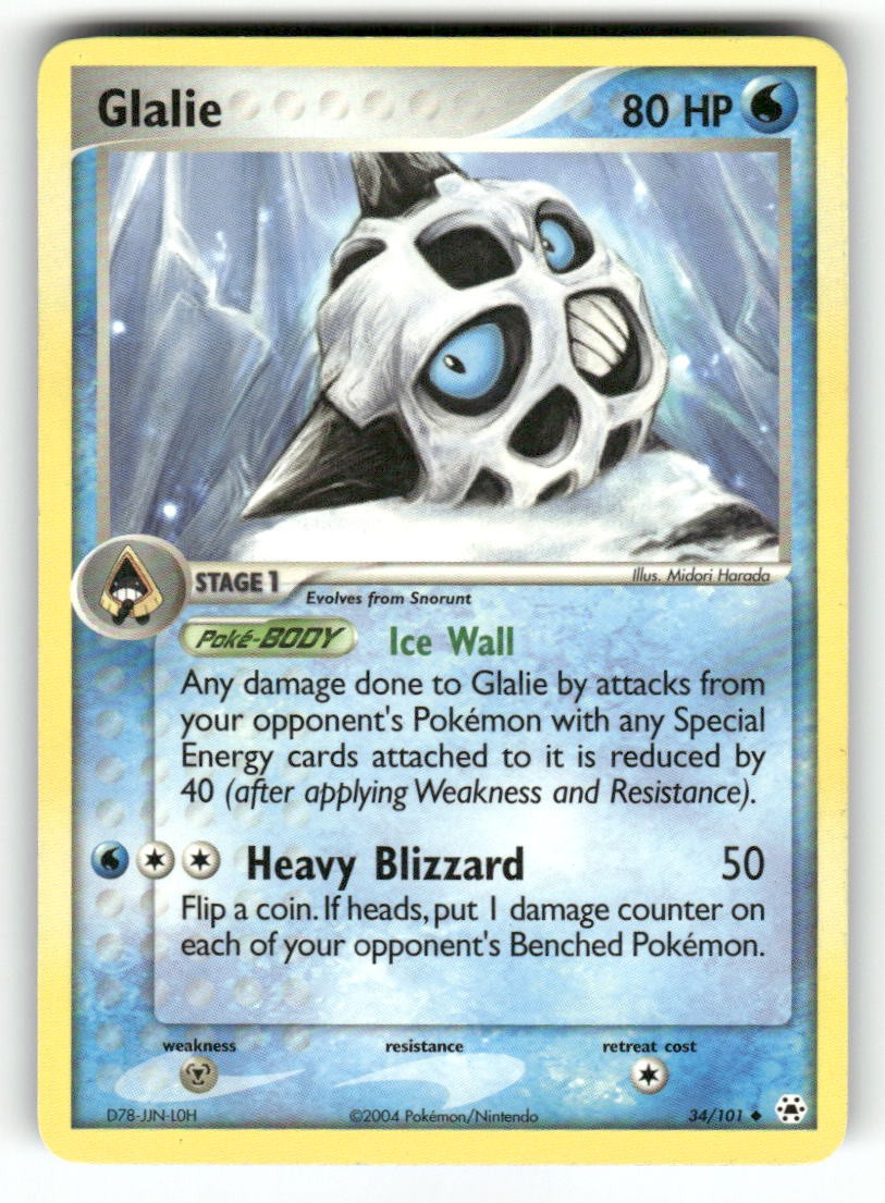 Glalie 34/101 - UC Hidden Legends Pokemon NM