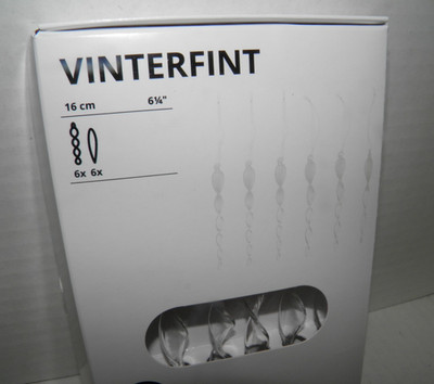 IKEA Vinterfint Graduated Frosted Glass Icicles Box of 6 Christmas Decor NIB